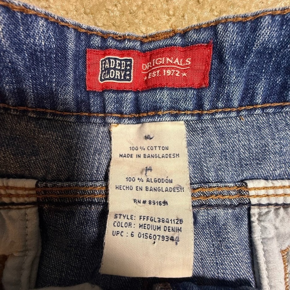 Y2K Faded Glory Denim Shorts‎ Womens  14 Medium Wash Bermuda Jean Jorts - Picture 3 of 6
